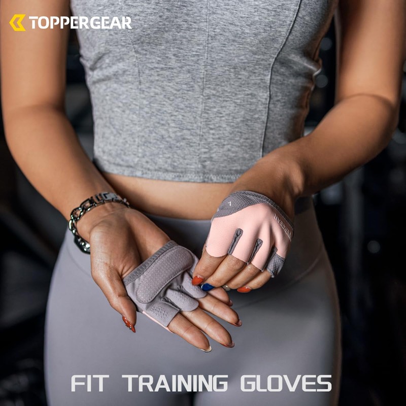 TOPPERGEAR Training Gloves Fit Gloves (Small, Pink)