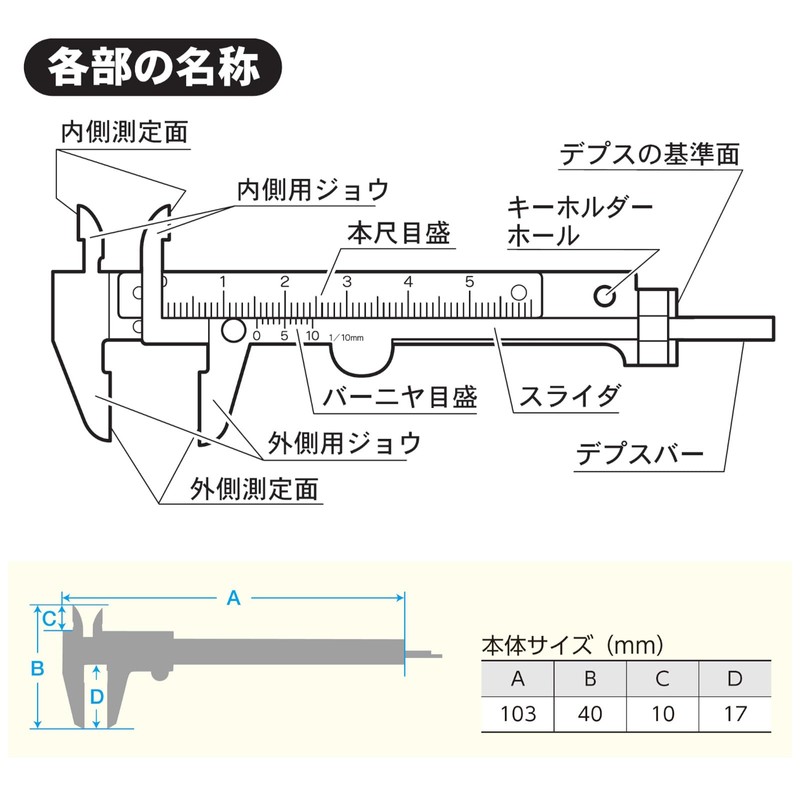 Niigataseiki SK Made in Japan Mini Caliper 2 inches MVC-05