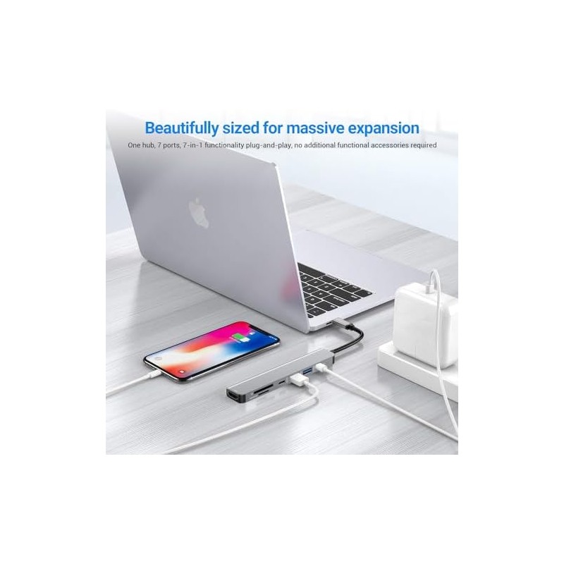 JESWO 7 en 1 HUB USB C para MacBook ProAirNeo,