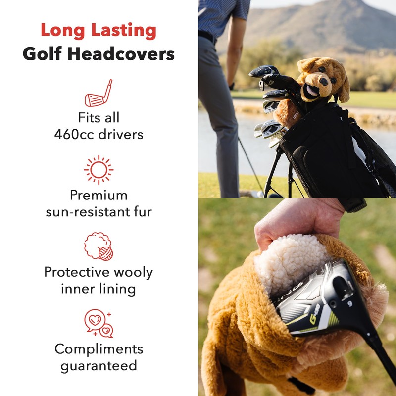 Daphne's Headcovers Golden Retriever Driver Headcover Premium Driver Headcovers Funny