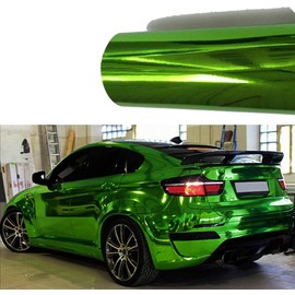 MJVINYL Chrome Mirror Vinyl Film Wrap Sticker Decal Stretchable Reflective Free Tool Kit (Green, 84" x 60" / 7FT x 5FT)