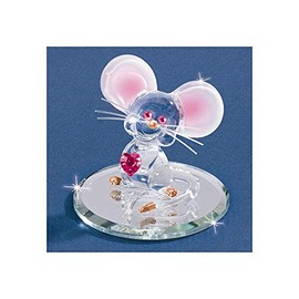 Glass Baron Too Cute Mouse Figurine, Pink, Gold, Animal, Heart, Collectibles, Decorative