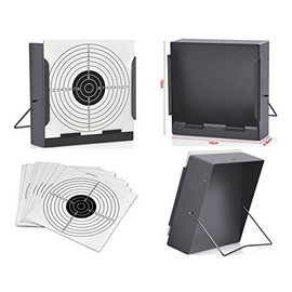 14 * 14cm Target Holder + Targets Air Rifle Pistol Pellet Trap Shooting Scope Airsoft Practice (Target Holder + 100 Targets)