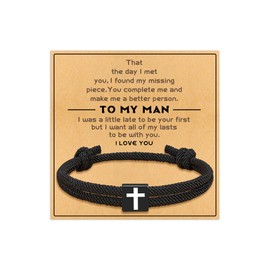 NOMOKOS Gifts for Men Husband from Wife Mens Birthday Gift To My Man Bracelet Christian Christmas Anniversary Birthday Valentine Day Gifts for Boyfriend