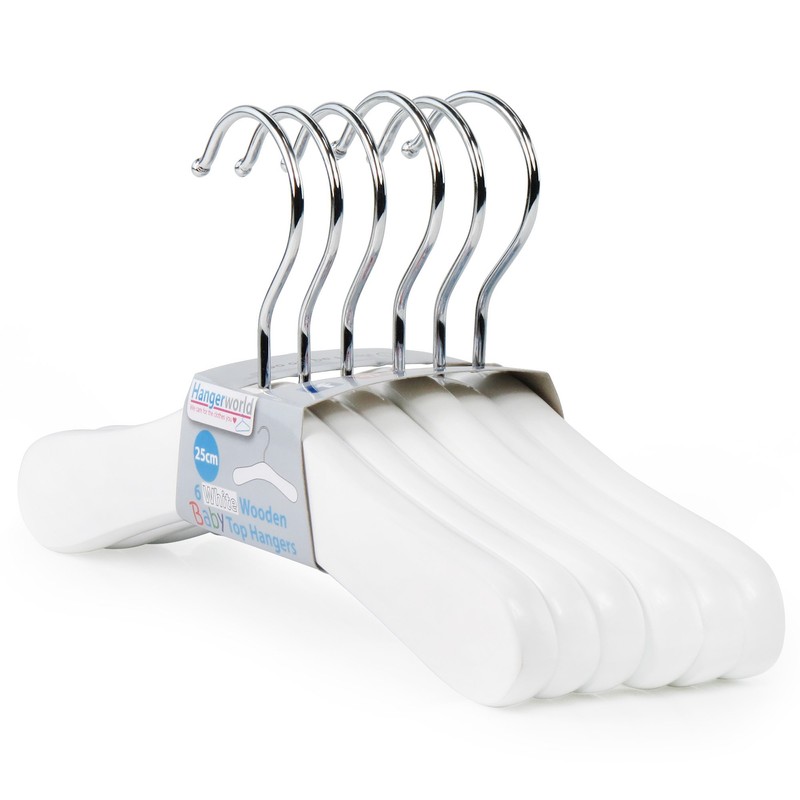 Hangerworld - Echtholz Baby Kinder Kleiderbügel, 12 Stück - Weiß