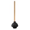 Superio Heavy Duty Plunger with 21 Inch Wooden Handle, Black