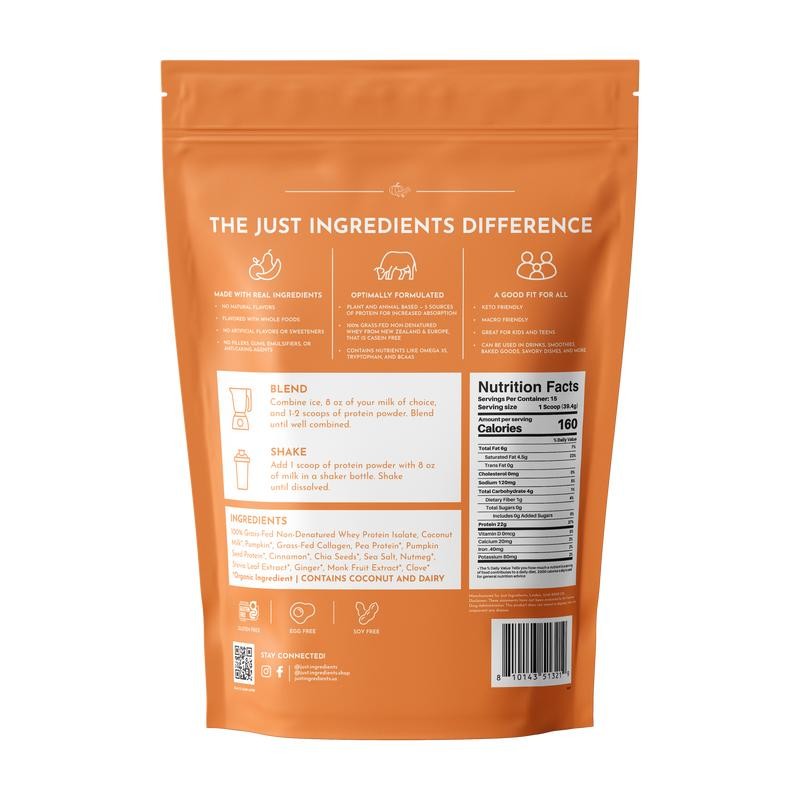Just Ingredients Pumpkin Spice - Seasonal Proteins - 15 Servings