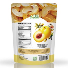 Far's Orchard Yellow  Peach  Chips – 4 Pack (2 oz Resealable Bags), Crunchy Dried Fruit Snack, Vegan, Non GMO, No Additives