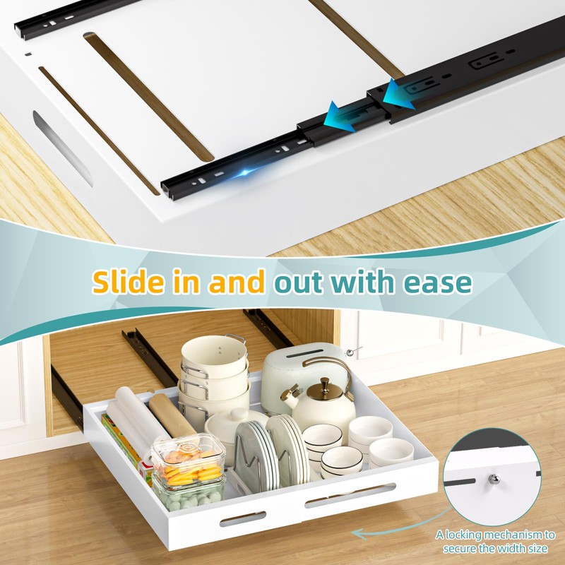 HBL' 2 Pack | 21" Deep Pull Out Cabinet Organizer