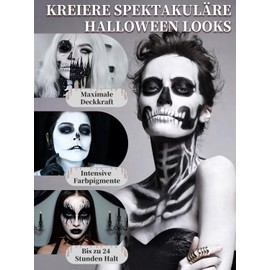 Oiomniv Halloween Make-Up Black White Set Carnival Make-Up Face Paint