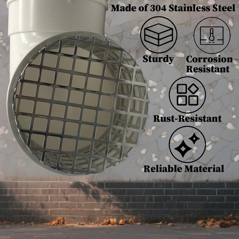 PVC Termination Mesh Vent Cap 4.24" to 4.34" ID 304