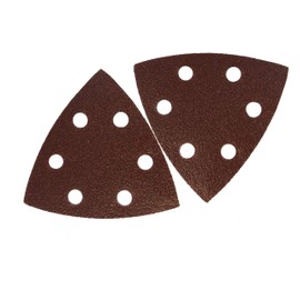 Delta Sanding Triangles │60 Pieces │ 6-Hole │ 93 x 93 x 93 mm │ 10 x Grit 40/60/80/120/180/240 │ for Delta Sanders │ Sanding Sheets │ Triangle Sanding Pads │ Sandpaper │ Velcro Sanding Triangles │
