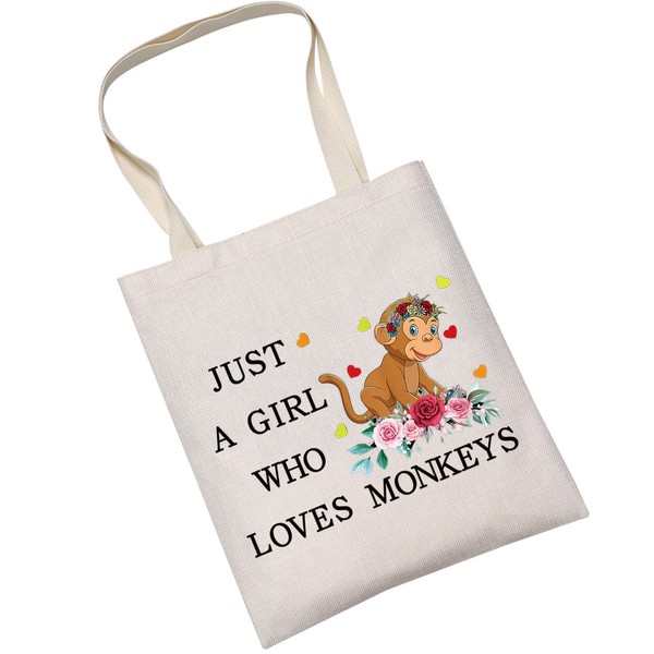 LEVLO Funny Monkey Animal Lover Cosmetic Bag Gift for Girls Who Loves Monkeys Makeup Bag with Zipper Gift for Women Girls, Loves Monkeys Tote Bag