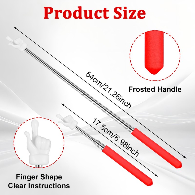 YUXIANLB 3PCS Teacher Pointer Stick, Retractable Finger Pointers for Kids