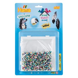Hama Perlen 5617 Set Anhänger mit ca. 5.000 bunten Mini Bügelperlen mit Durchmesser 2,5 mm, Stiftplatte, inkl. Bügelpapier, kreativer Bastelspaß für Groß und Klein