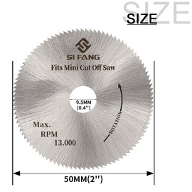 SI FANG 3 Pieces 50mm HSS Circular Saw Blades, Fit for Mini Miter Cut Off Saw, 2" x 100T x 3/8" Mini Table Saw Blade, HSS Blade, for Cutting Zinc Stained Glass, Wood, Plastic, Metal