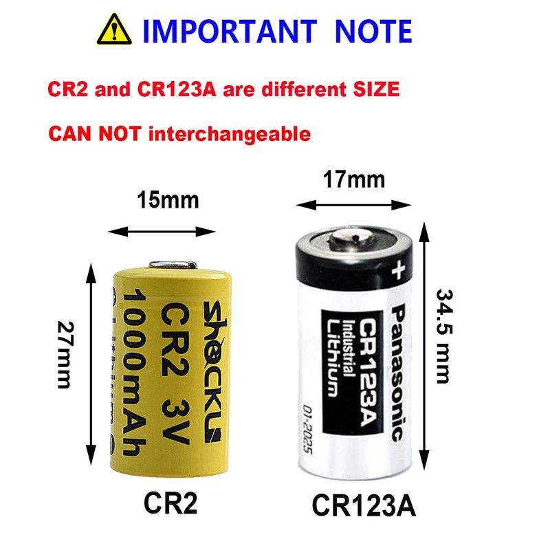 funkawa CR2 3 Volt Lithium Batteries 1000mAh, Shockli Photo Lithium