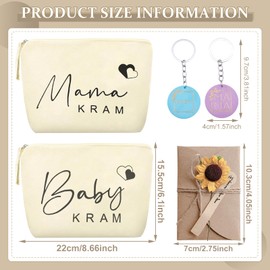 VEQENIFY Pack of 5 Gifts for Expectant Mothers Gifts for Mum Expectant Mum Gift Cosmetic Bag Bag for Expectant Mum Baby Shower Gifts Mom Bag with Zip Gifts for Pregnant Women, White, Unisex