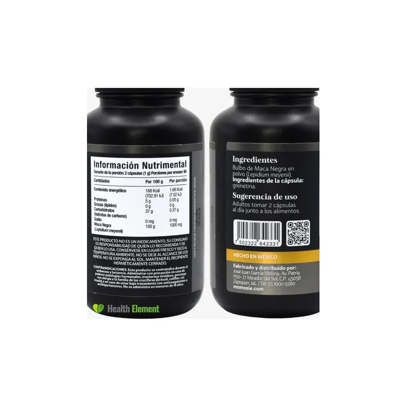 Maca Negra Peruana | 1000 Mg | 180 Caps |