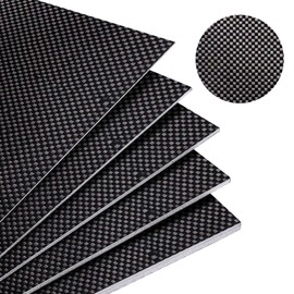 Kalolary Carbon Fiber Board, Real Carbon Fiber Sheets 0.5mm-5mm, 100% Glossy Surface (Plain Weave, 300*300*2.5mm)