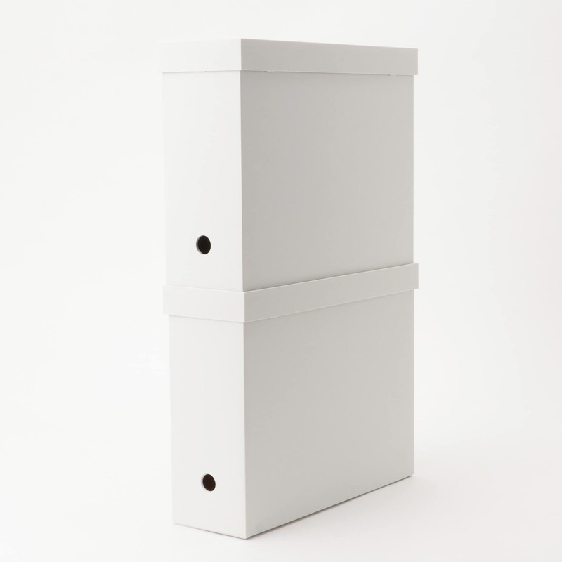 Mu-in Ryohin Recyclable Polypropylene File Box Standard with Casters Lid