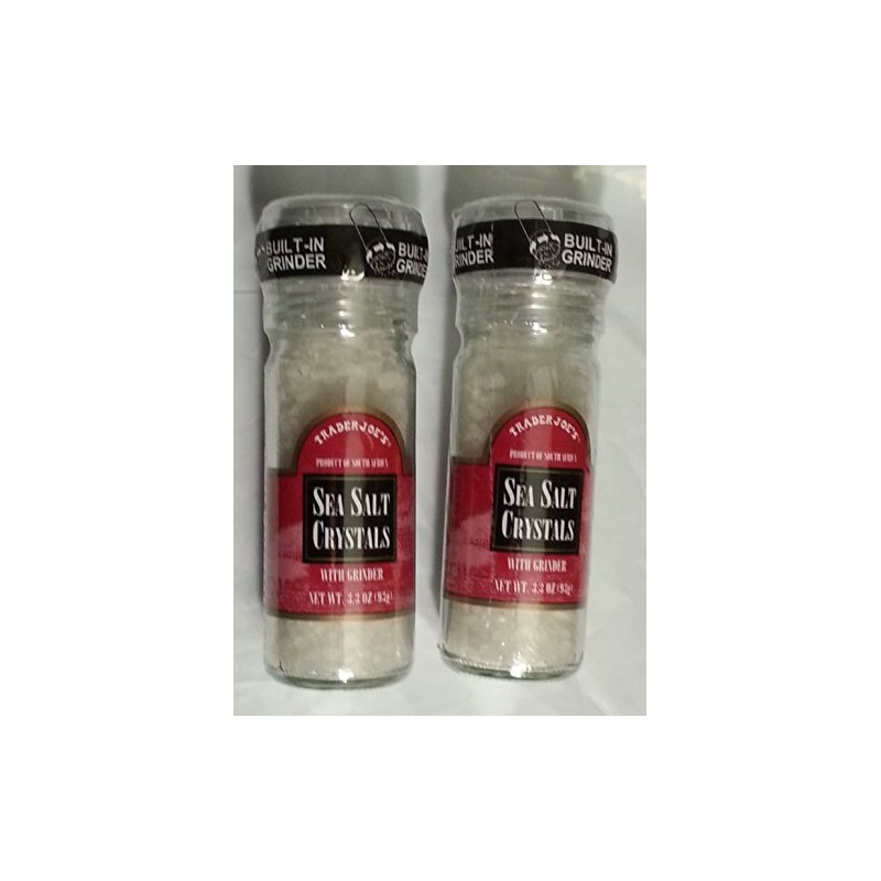 Trader Joe's Sea Salt Crystals with Built-in Grinder 3.3 Ounce