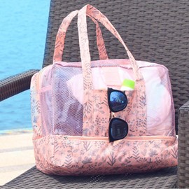 Beach Tote Bag Dry Wet Separated Swimming Bag Handbag Waterproof Gym Bag Duffle Bag Mesh Sports Bag Dance Bag Makeup Storage Bag Travel Bag for Sport Beach Drifting Swimming Yoga Hiking Camping