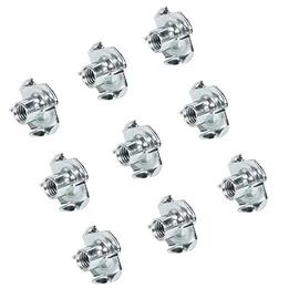 Gedotec Impact Thread Furniture Connector Metal Screw-In Nut with 4 Drive-In Tips, Thread Insert with Internal Thread M10 x 11 mm, Galvanised Steel, Pack of 25, Screw-In Sleeves Wood for Pressing In