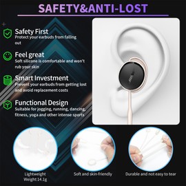 TUDIOW Anti-Lost Strap for New Bose QuietComfort Earbuds(2024) Ultra Strong Anti-Slip Sports Soft Silicone Lanyard Accessories Compatible with Bose New QuietComfort Earbuds Neck Rope Cord (off-white)