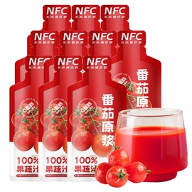 KWOLYKIM Tomato Juice Puree - 100% Cold-Pressed Fresh Tomato Juice, Rich in Lycopene, Natural Antioxidant, No Added Sugar, Ready-to-Drink Healthy Beverage, Low Calorie (30ml x 10 Bags)