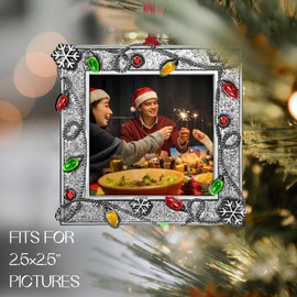 LARAINE Picture Photo Frame Christmas Metal 2024 Christmas High Definition Glass Display Pictures for Tabletop Home Decorative Holiday Gift (Silver, 2.5)