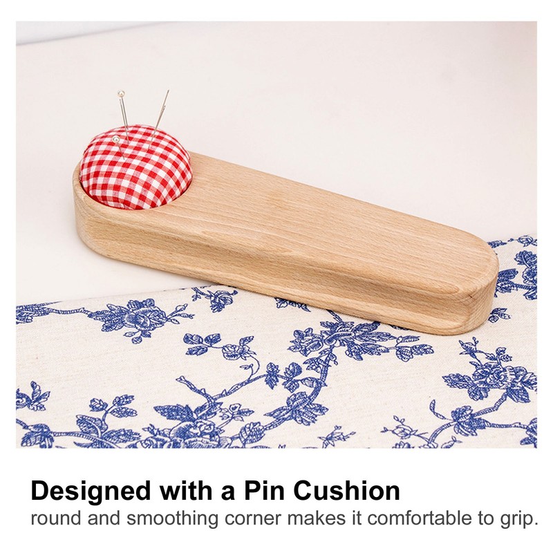 Quilters Clapper Pin Cushion Design Smoothing Wood Easy Operation Hardwood
