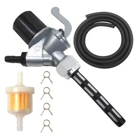 Benzinschlauch Kraftstoffhahn Kit mit 1 Meter Ø 5mm Kraftstoffleitung, Benzinhahn für Simson S51, 6mm Benzinfilter, 4 Schlauchschellen Benzinschlauch für Simson S50 S51 S53 S70 S83 SR1 SR2 MZ ES