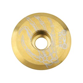 Garneck Bikes Headset Cap Titanium Alloy Bike Headset Cap Bone Hand Printed Headset Stem Cap for Mountain Bike Road Bike Gold Bycicles