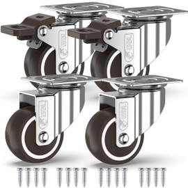 GBL - 4 Furniture Castors 25 mm / 50 mm Transport Castors with Brake Heavy Duty Castors for Furniture