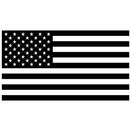 Generic 2X Black and White United States American Flag Stickers 5x3 Inch Black Ops Decal