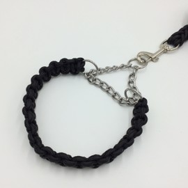 Braided Chalk Collar Harness Lead (DauStage) Small Dogs, Medium Dogs, Large Dogs, Tote Bag, Set of 4 (M, Black)