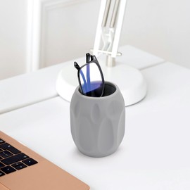 Linkidea Eyeglasses Holder Stand for Nightstand, Grey Soft Silicone Reading Glasses Storage for Office Desk Organizer