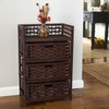 Household Essentials Hand-Woven Paper Rope 3-Drawer Chest, Dark Brown Stain
