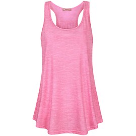 Cestyle Athletic Tank Top Women Loose Fit,Juniors Sleeveless Racer Back Fitness Tops Exercise Shirts Tee Athleisure Workout Tanks for Jogger Pink Marble XX-Large