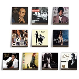 Ilyapa Wood Vinyl Record Shelf Wall Mount, 10 Pack - Espresso Record Album Holder Display Your LP