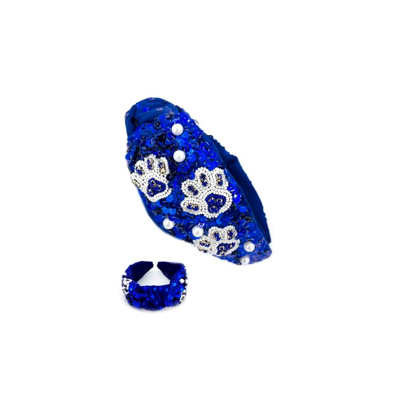 Miracle Collection Game Day Classic Cross Knotted Headband with Paw