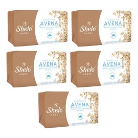 5 Pack Jabón Avena Sheló Nabel Irritación  Exceso De Grasa                                                                                            