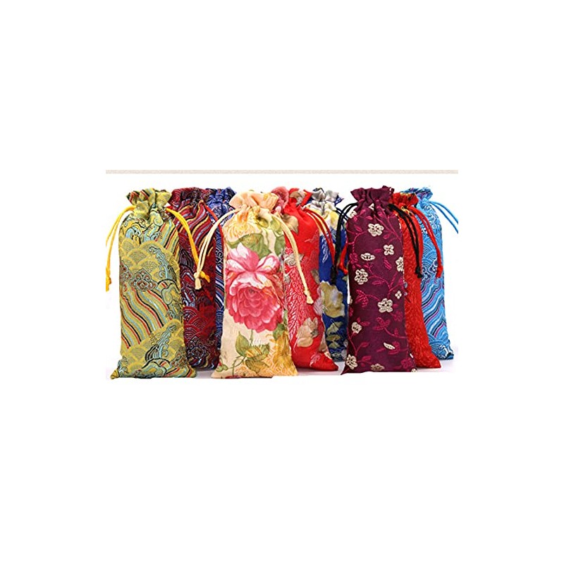NC 10 pieces drawstring bag silk small drawstring gift jewellery