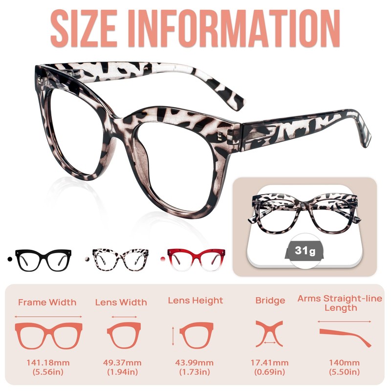 WEMOOTANTS Large Reading Glasses for Women 2.0 Vintage Tortoise Readers
