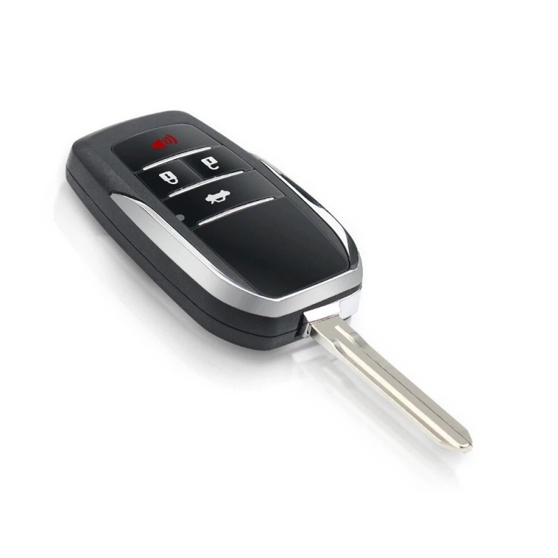 keyecu Modified Flip Remote Key Shell Case 4Button for TOYOTA