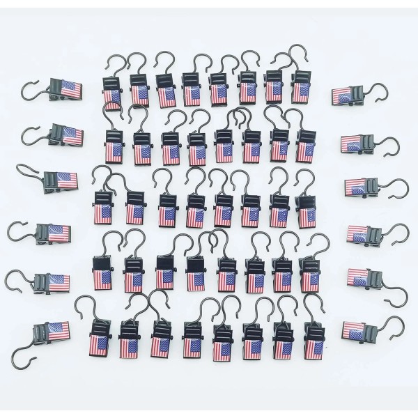 NoBrand Heavy Duty Clips Curtain Hooks with Flag for Hanging