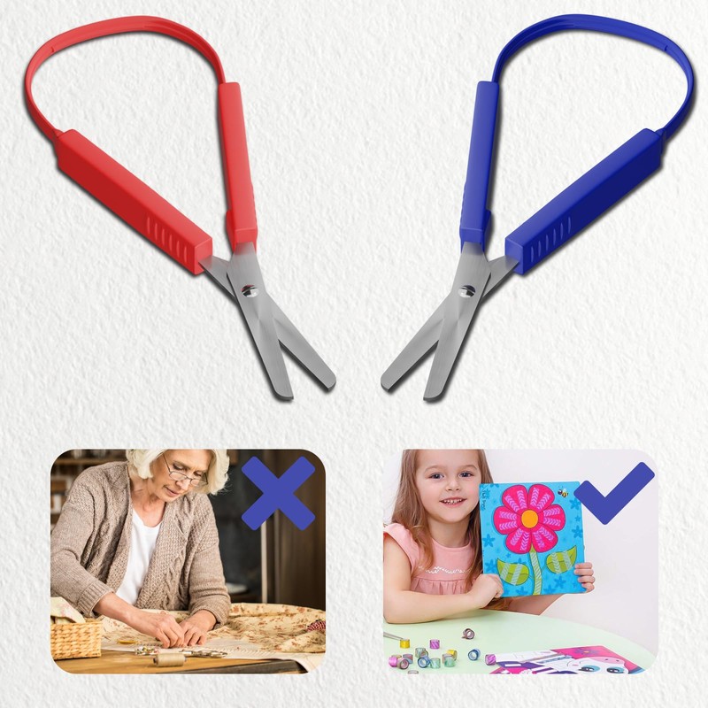2 Pcs Loop Scissors Adaptive Scissors Left Hand Scissor Set