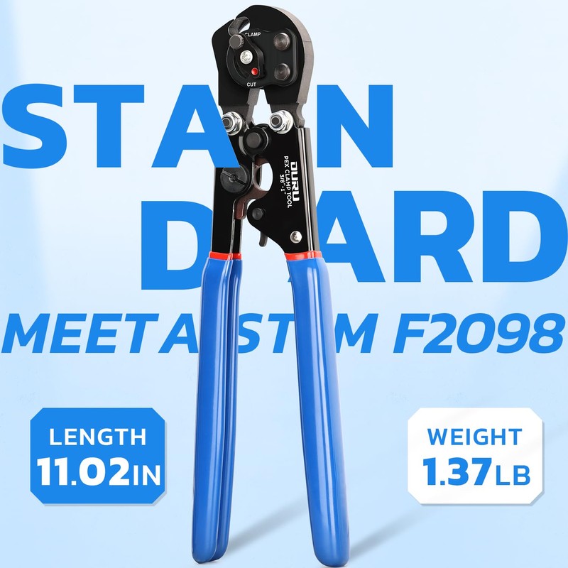 OURU 2 IN 1 Ratchet Pex Crimping Tool Pliers Cinch