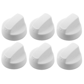 Spares2go White Control Knobs for New World Oven Cooker & Hob (Pack of 6 + Adaptors)